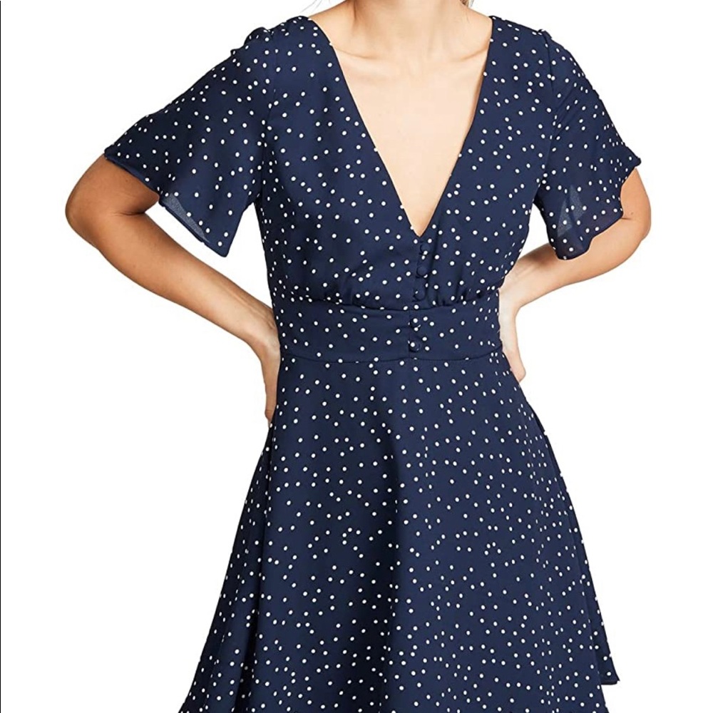 BB Dakota Navy Polka Dot Dress